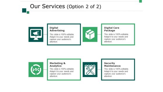 Our Services Template 2 Ppt PowerPoint Presentation Diagram Graph Charts