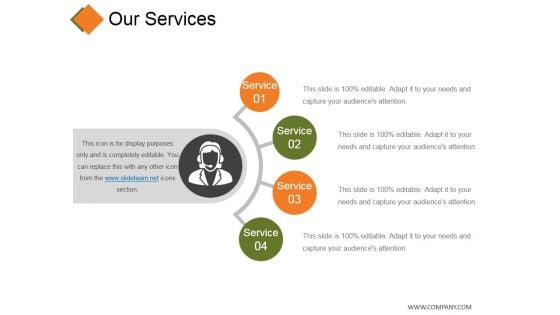 Our Services Template 2 Ppt PowerPoint Presentation Summary Display