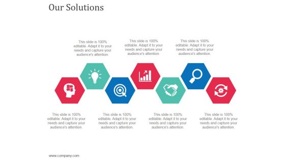 Our Solutions Template 1 Ppt Powerpoint Presentation Pictures Demonstration