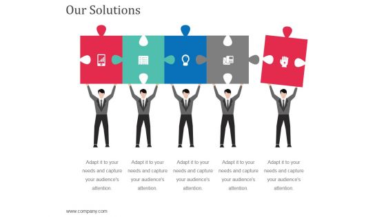 Our Solutions Template 2 Ppt Powerpoint Presentation Ideas Graphics Design