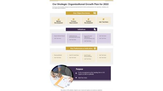 Our Strategic Organizational Growth Plan For 2022 One Pager Documents