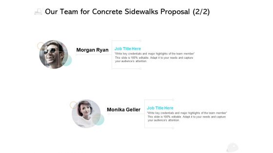 Our Team For Concrete Sidewalks Proposal Business Ppt PowerPoint Presentation Outline Templates