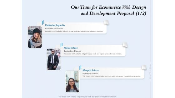 Our Team For Ecommerce Web Design And Development Proposal Ppt Professional Display PDF