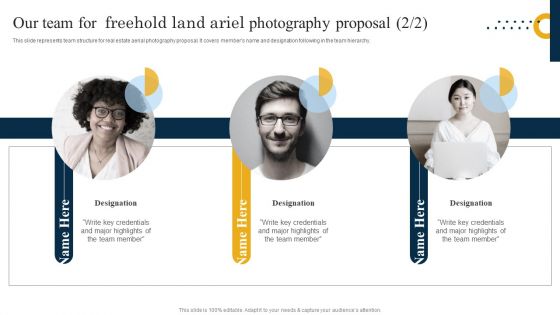 Our Team For Freehold Land Ariel Photography Proposal Formats PDF