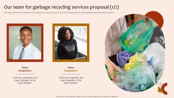 Our Team For Garbage Recycling Services Proposal Rules PDF