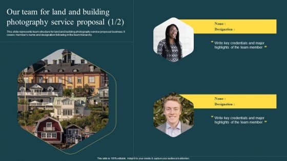 Our Team For Land And Building Photography Service Proposal Ppt Show Skills PDF Our Team For Land And Building Photography Service Proposal Ppt Show Skills PDF