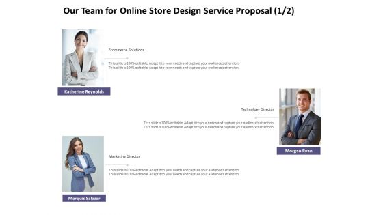 Our Team For Online Store Design Service Proposal Business Ppt PowerPoint Presentation Inspiration Guide