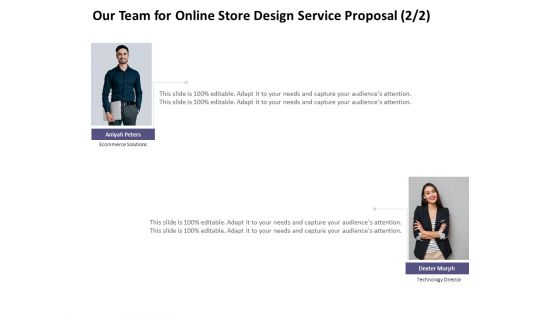 Our Team For Online Store Design Service Proposal Managment Ppt PowerPoint Presentation Pictures Brochure