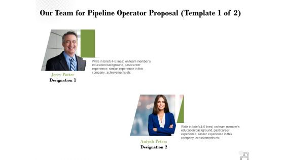 Our Team For Pipeline Operator Proposal Management Ppt PowerPoint Presentation Professional Example File