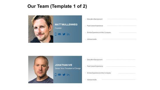 Our Team Introduction Ppt Powerpoint Presentation Icon Graphics