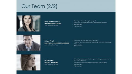 Our Team Introduction Ppt PowerPoint Presentation Themes