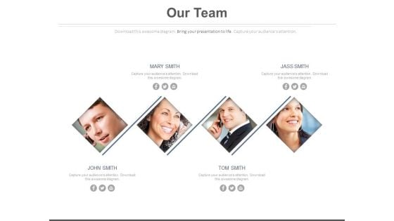 Our Team Introduction With Profile Powerpoint Slides