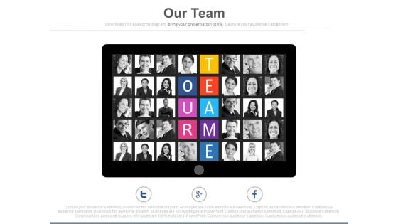 Our Team Network On Social Media Powerpoint Slides