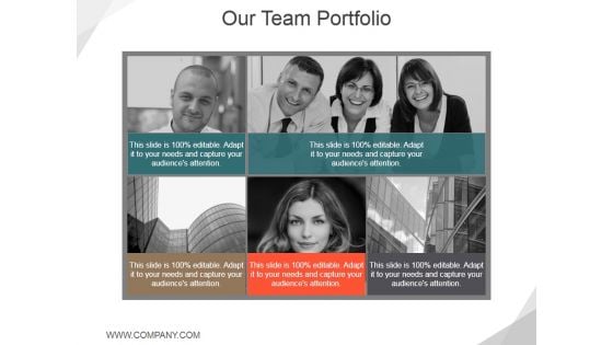 Our Team Portfolio Ppt PowerPoint Presentation Inspiration Infographics