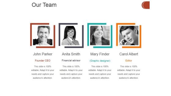 Our Team Ppt PowerPoint Presentation Gallery Graphics Example Our Team Ppt PowerPoint Presentation Gallery Graphics Example