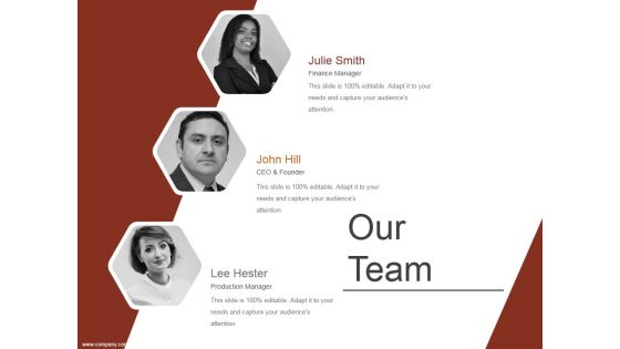 Our Team Ppt PowerPoint Presentation Icon Brochure