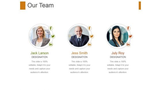 Our Team Ppt PowerPoint Presentation Professional Design Templates