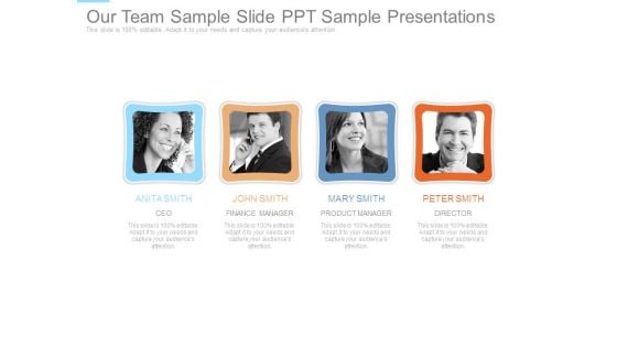 Our Team Sample Slide Ppt Sample Presentations