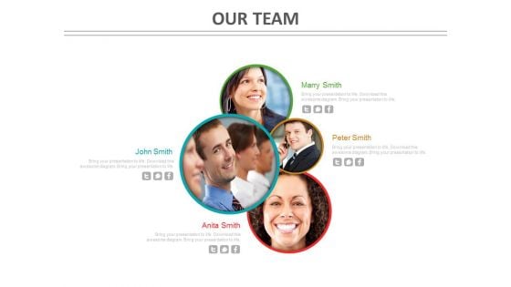Our Team Slide With Photos Powerpoint Slides