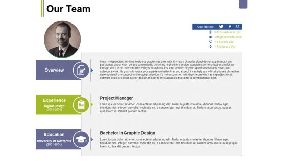 Our Team Template 1 Ppt PowerPoint Presentation Slides Format