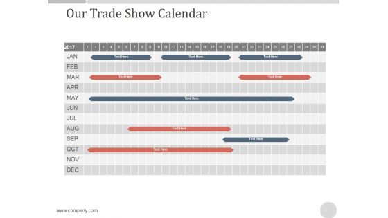 Our Trade Show Calendar Ppt PowerPoint Presentation Portfolio