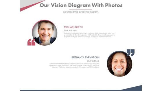 Our Vision Diagram With Photos Powerpoint Slides