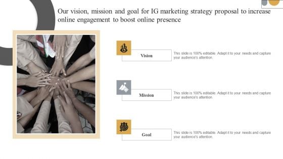 Our Vision Mission And Goal For IG Marketing Strategy Proposal Brochure PDF Our Vision Mission And Goal For IG Marketing Strategy Proposal Brochure PDF