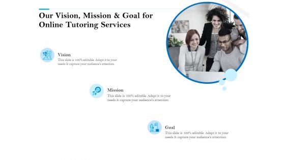 Our Vision Mission And Goal For Online Tutoring Services Ppt PowerPoint Presentation Portfolio Designs Download PDF Our Vision Mission And Goal For Online Tutoring Services Ppt PowerPoint Presentation Portfolio Designs Download PDF