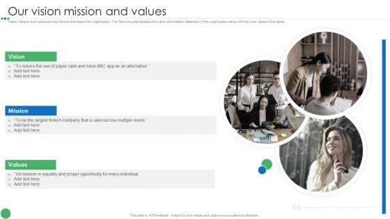 Our Vision Mission And Values Guide To Enhance Organic Growth By Advancing Business Procedures Icons PDF