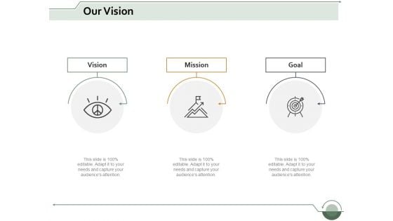 our vision mission goal ppt powerpoint presentation gallery background designs