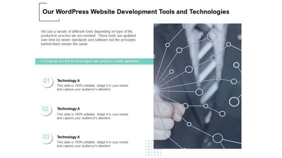 Our Wordpress Website Development Tools And Technologies Ppt PowerPoint Presentation Layouts Clipart Images