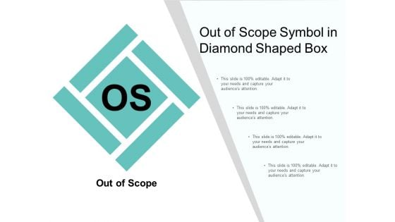 Out Of Scope Symbol In Diamond Shaped Box Ppt PowerPoint Presentation Summary Structure