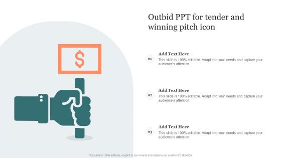 Outbid Ppt For Tender And Winning Pitch Icon Ppt Infographic Template Visual Aids PDF