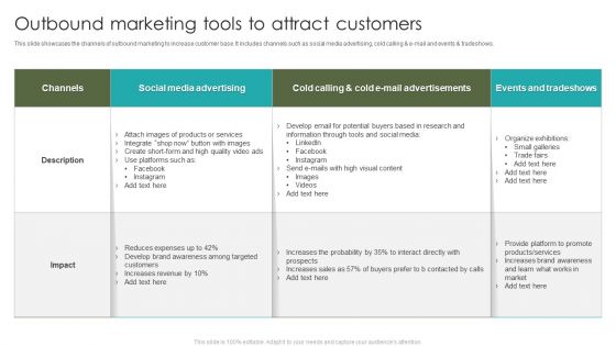 Outbound Marketing Tools To Attract Customers Ppt Inspiration Samples PDF Outbound Marketing Tools To Attract Customers Ppt Inspiration Samples PDF