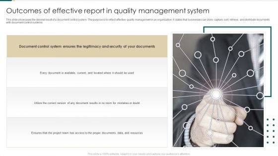 Outcomes Of Effective Report In Quality Management System Inspiration PDF