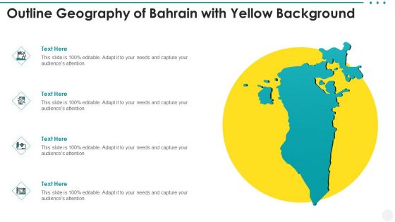 Outline Geography Of Bahrain With Yellow Background Formats PDF