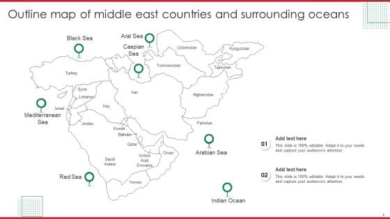 Outline Map Of Middle East Countries And Surrounding Oceans Information PDF