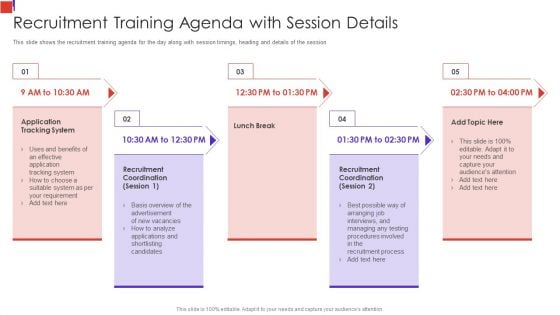Outline Of Employee Recruitment Recruitment Training Agenda With Session Details Clipart PDF Outline Of Employee Recruitment Recruitment Training Agenda With Session Details Clipart PDF