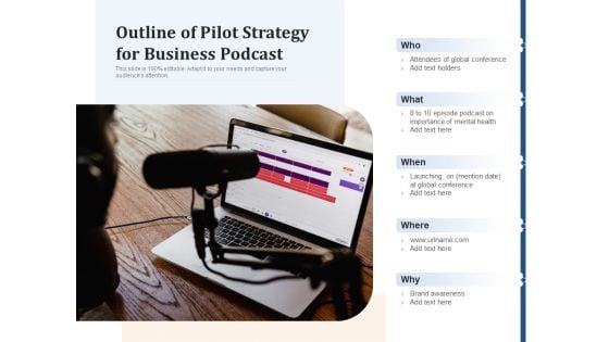 Outline Of Pilot Strategy For Business Podcast Ppt PowerPoint Presentation Icon Show PDF