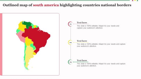 Outlined Map Of South America Highlighting Countries National Borders Portrait PDF