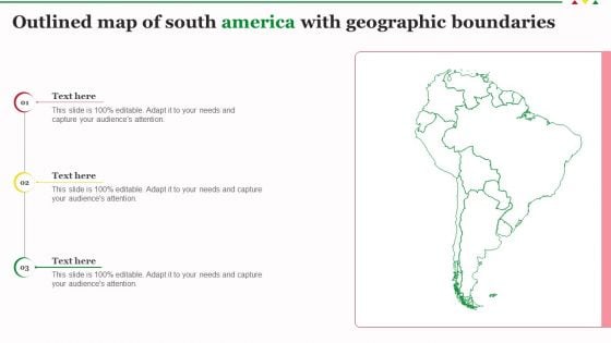 Outlined Map Of South America With Geographic Boundaries Infographics PDF