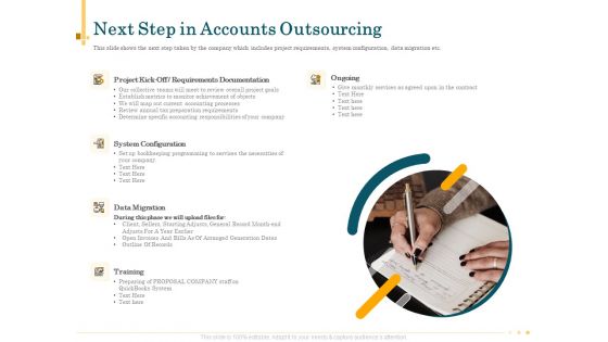 Outsource Bookkeeping Service Manage Financial Transactions Next Step In Accounts Outsourcing Brochure PDF