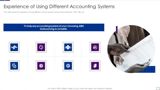 Outsourcing Financial Accounting Solutions For Company Experience Of Using Different Introduction PDF