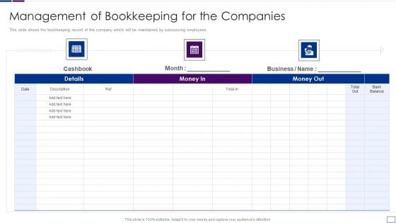 Outsourcing Financial Accounting Solutions For Company Management Of Bookkeeping Introduction PDF