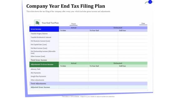 Outsourcing Of Finance And Accounting Processes Company Year End Tax Filing Plan Inspiration PDF