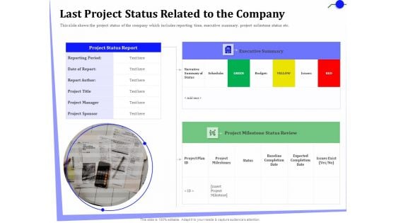 Outsourcing Of Finance And Accounting Processes Last Project Status Related To The Company Themes PDF