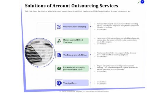 Outsourcing Of Finance And Accounting Processes Solutions Of Account Outsourcing Services Template PDF