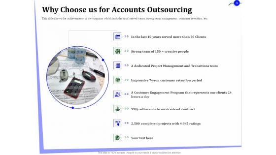 Outsourcing Of Finance And Accounting Processes Why Choose Us For Accounts Outsourcing Infographics PDF