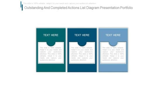 Outstanding And Completed Actions List Diagram Presentation Portfolio