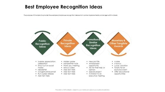 Outstanding Employee Best Employee Recognition Ideas Ppt File Format Ideas PDF